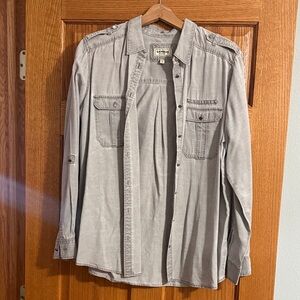 Express Stone Gray Shirt Jacket